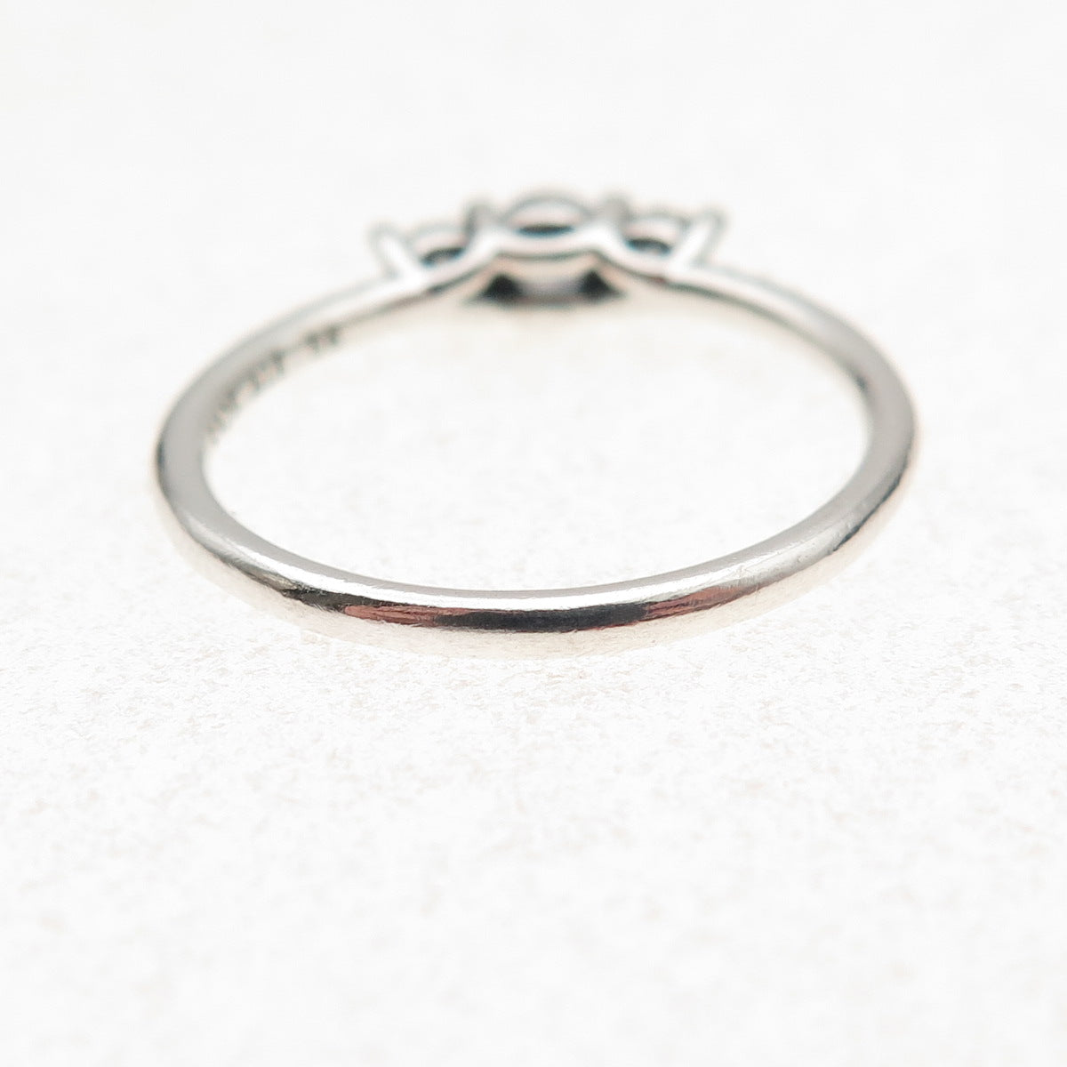 Pandora 925 Sterling Silver Round-Cut C Z Engagement Ring Size 7.5