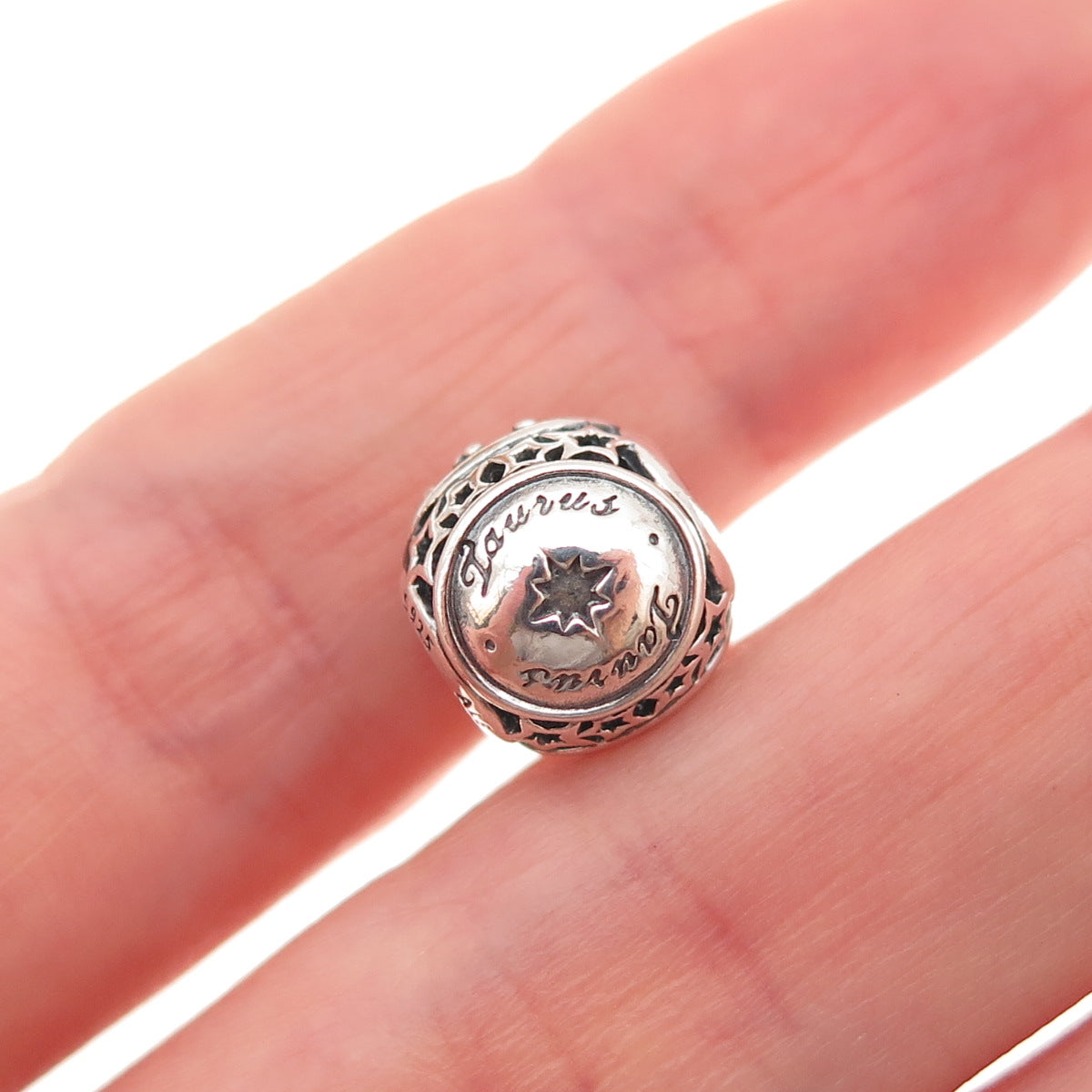 Pandora 925 Sterling Silver Taurus Zodiac Sign Slide Bead Charm
