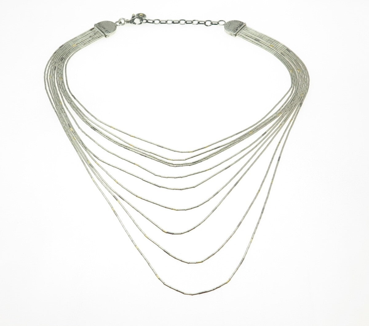 GURHAN 24K Gold & Sterling Silver Vintage Multi-Row Liquid Chain Necklace 16-18"