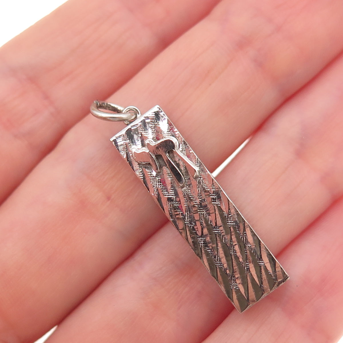Elco 925 Sterling Silver Vintage Chai Judaica Mezuzah Charm Pendant