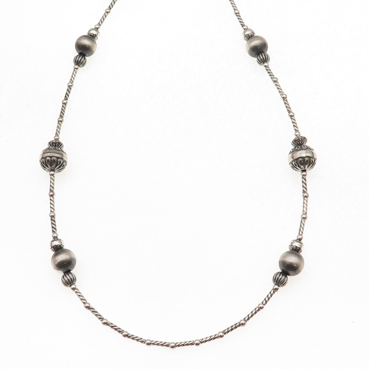 Carolyn Pollack & American West Old Pawn 925 Sterling Navajo Pearls Necklace 32"