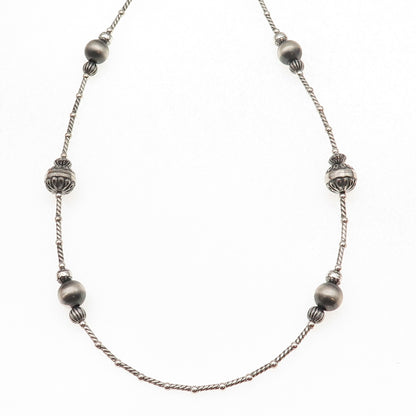 Carolyn Pollack & American West Old Pawn 925 Sterling Navajo Pearls Necklace 32"