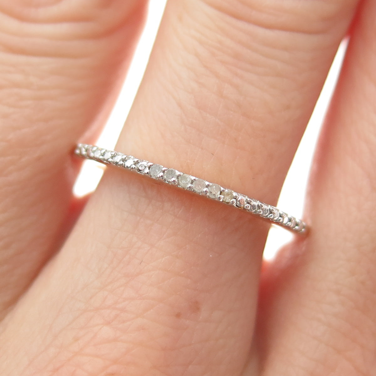 DBJ DEE BERKLE 925 Sterling Gold Plated Real Diamond Stackable Ring Size 10.25