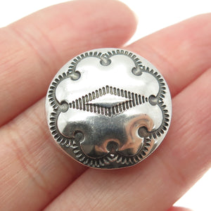 Old Pawn Hopi Sterling Silver Vintage Southwestern Concho Tribal Clip Button