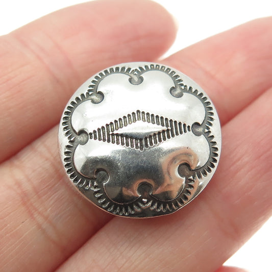 Old Pawn Hopi Sterling Silver Vintage Southwestern Concho Tribal Clip Button