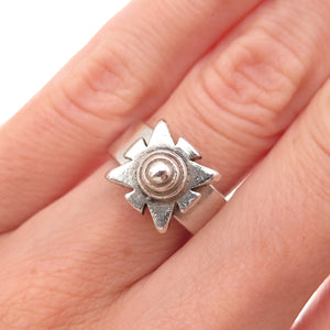 925 Sterling Silver Vintage Cross Oxidized Ring Size 5.75