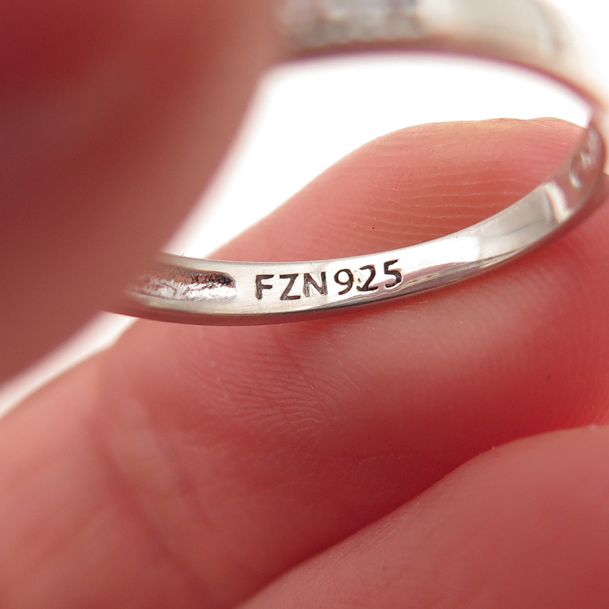 925 Sterling Silver Round-Cut C Z Half Eternity Band Ring Size 7