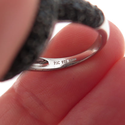 925 Sterling Silver Vintage Real Black Onyx & Black Spinel Ring Size 6.25