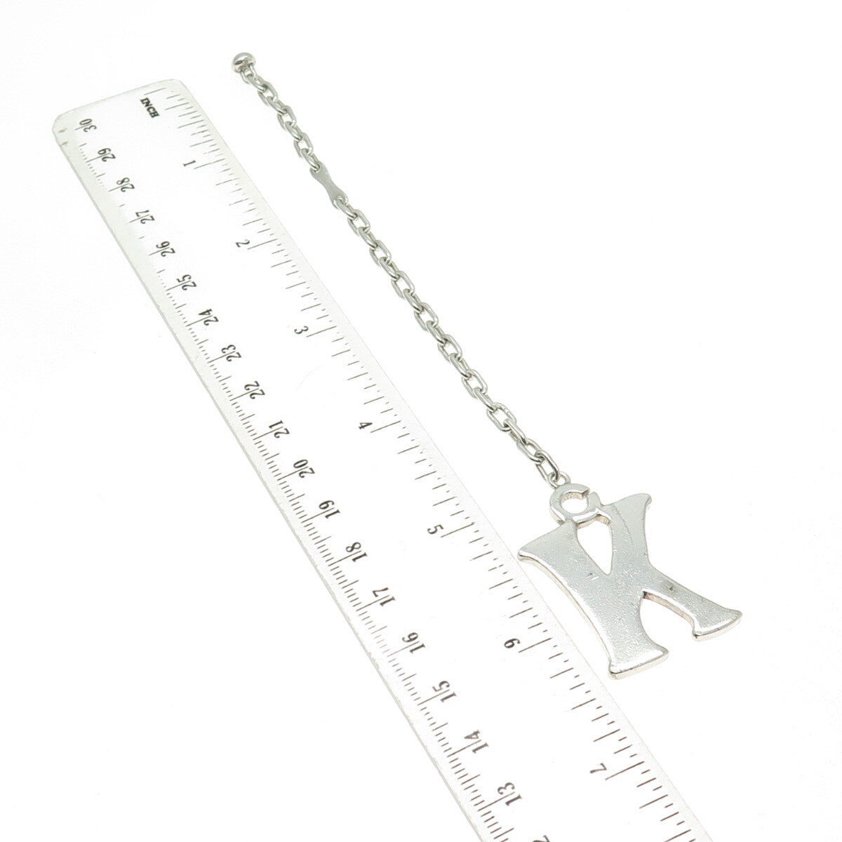 925 Sterling Silver Vintage Letter "K" Initial Key Fob Chain
