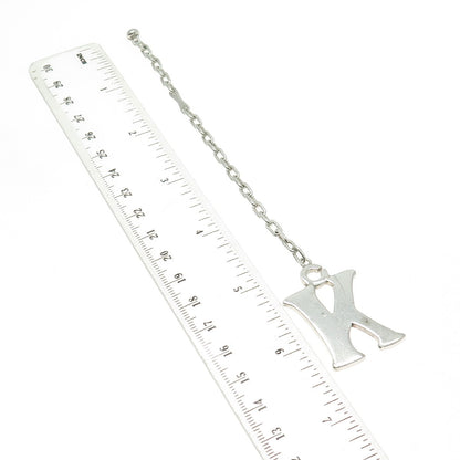 925 Sterling Silver Vintage Letter "K" Initial Key Fob Chain