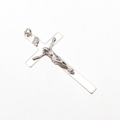 925 Sterling Silver Vintage Crucifix Cross Religious Charm Pendant