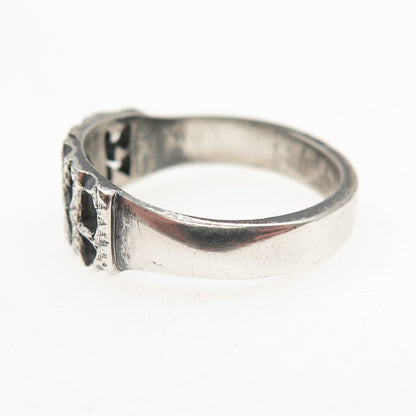 925 Sterling Silver Vintage Elsa Oxidized Name Ring Size 8