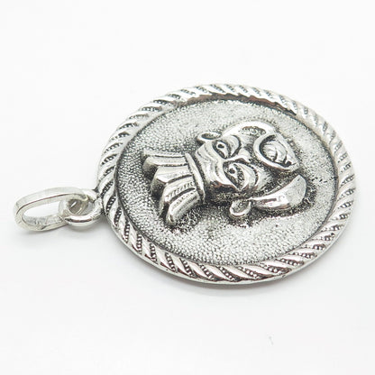 800 Silver Vintage Tribal Face Pendant