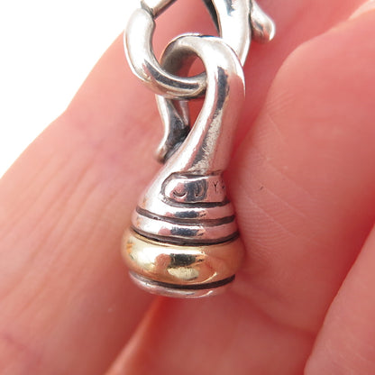 David Yurman Sterling Silver 14K Gold Vintage Bracelet / Necklace Lobster Lock