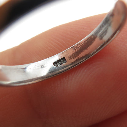 925 Sterling Silver Vintage Classic Wedding Oxidized Band Ring Size 6