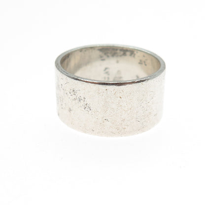 CELLINI 925 Sterling Silver Vintage Oxidized Wide Band Ring Size 6