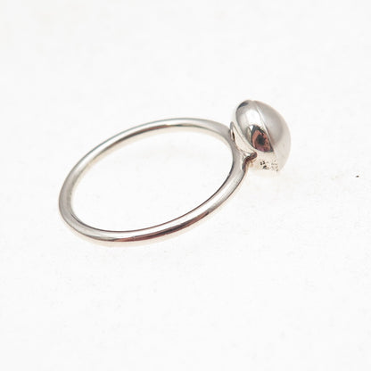 Pandora 925 Sterling Silver Faux Pearl Poetic Droplet Ring Size 7