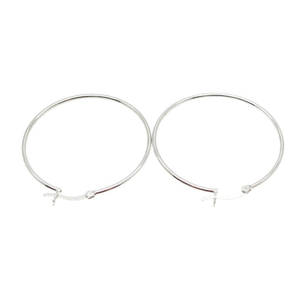 925 Sterling Silver Large Hoop Earrings