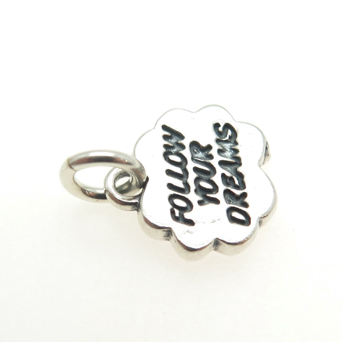 SUNDANCER 925 Sterling Silver Vintage "Follow Your Dreams" Minimalist Pendant