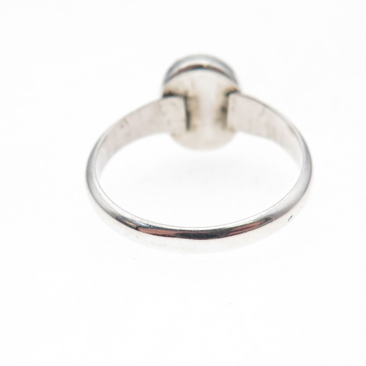 J. John Navajo Old Pawn 925 Sterling Silver Vintage Hematite Tribal Ring Size 7