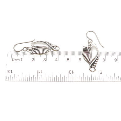Danecraft 925 Sterling Silver Antique Art Deco Floral Oxidized Dangle Earrings