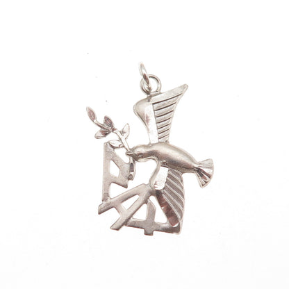 925 Sterling Silver Vintage Holy Spirit Religious Charm Pendant
