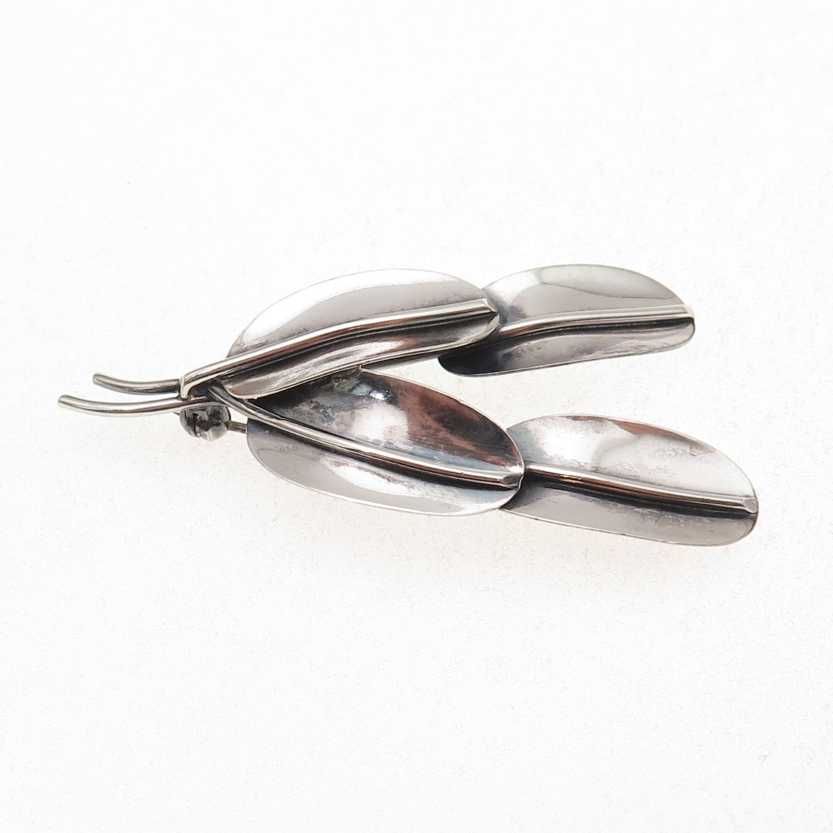 Carl Ove Frydensberg Sterling Silver Vintage Denmark Modernist Floral Pin Brooch