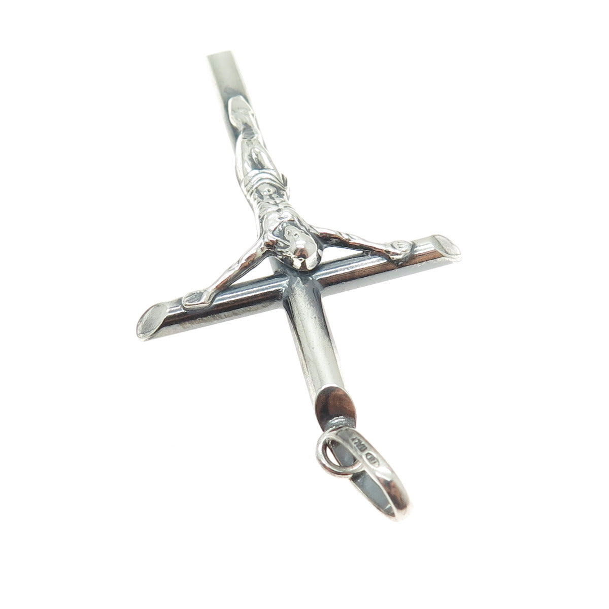 925 Sterling Silver Vintage Italy Crucifix Cross Religious Pendant