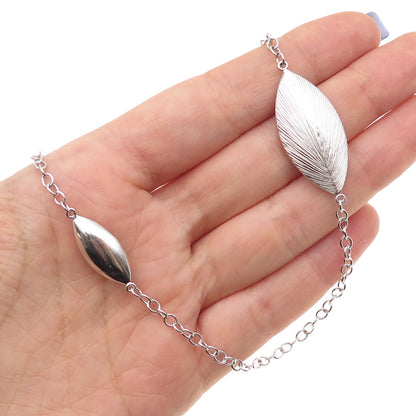 925 Sterling Silver Petal Station Cable Chain Necklace 28"