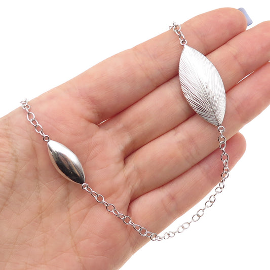 925 Sterling Silver Petal Station Cable Chain Necklace 28"