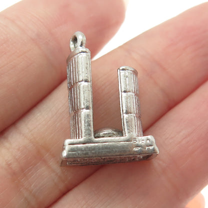 925 Sterling Silver Vintage Toronto City Hall 3D Charm Pendant