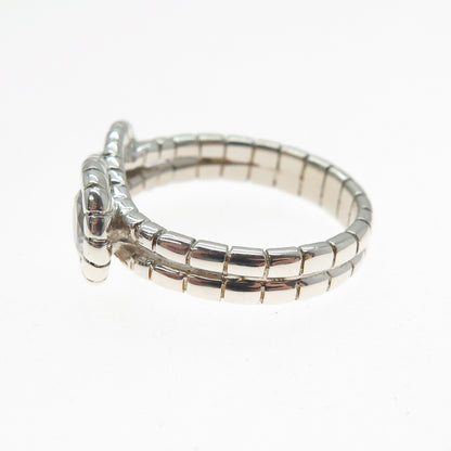 925 Sterling Silver Vintage CII Round-Cut C Z Love Knot Modernist Ring Size 6.25