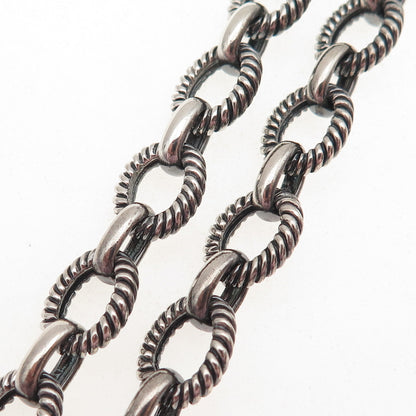 MICHELLE ALBALA 925 Sterling Silver Vintage Oxidized Cable Chain Necklace 18"