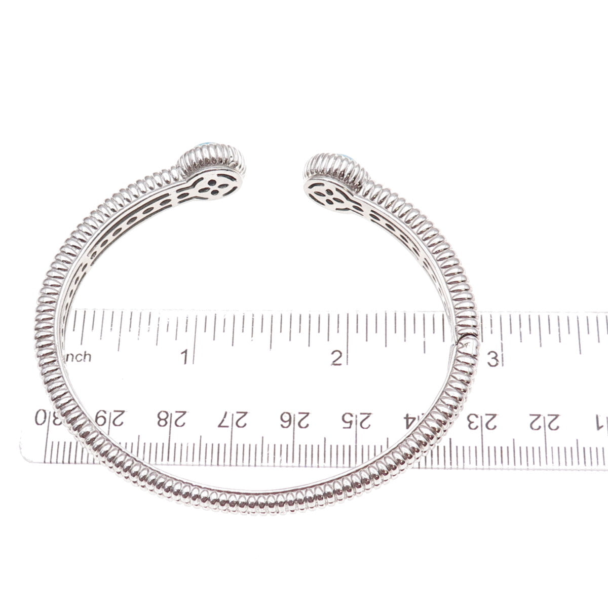 925 Sterling Silver Real Sleeping Beauty Turquoise Cuff Bracelet 7.25"