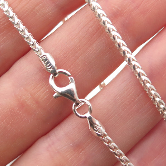 P. Lux 925 Sterling Silver Vintage Italy Franco Chain Necklace 18"