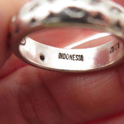 LOIS HILL 925 Sterling Silver Vintage Signature Scroll Band Ring Size 7.5