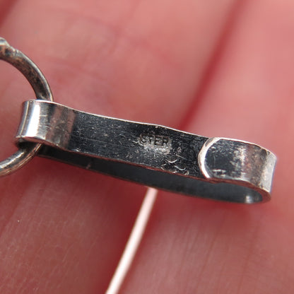 925 Sterling Silver Vintage Modernist Dragon Skin Panel Link Bracelet 7.75"