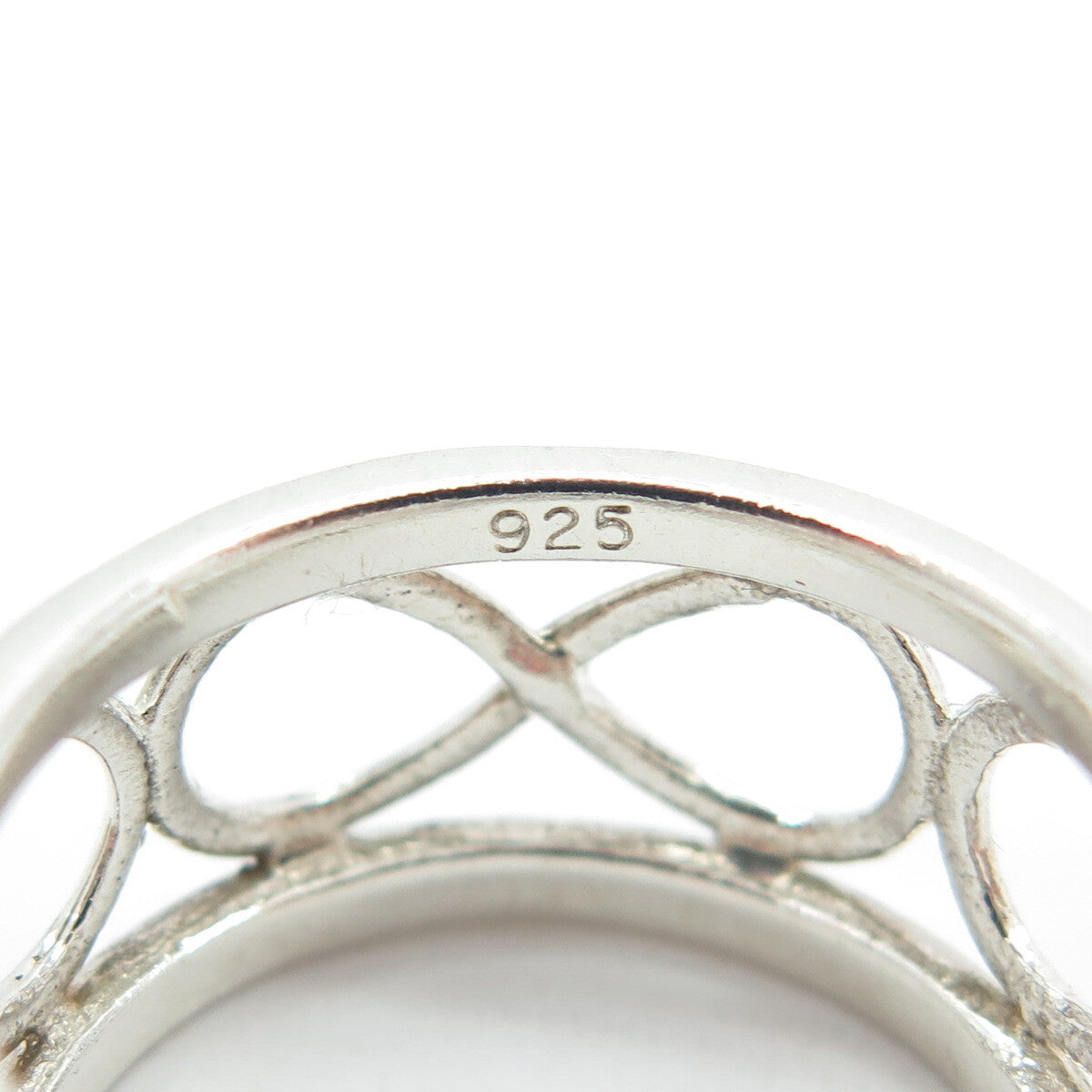 925 Sterling Silver Vintage All Around Infinity Band Ring Size 6.75