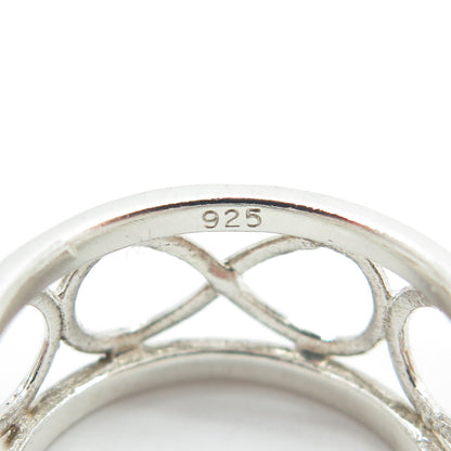 925 Sterling Silver Vintage All Around Infinity Band Ring Size 6.75