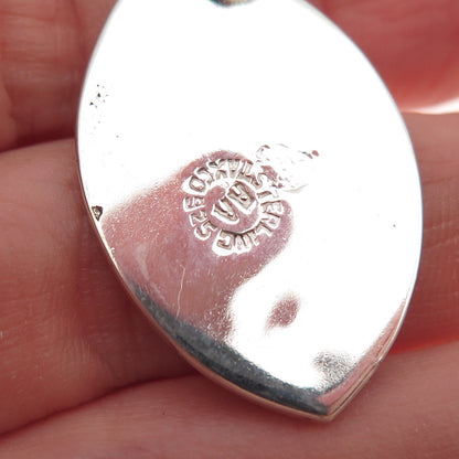 925 Sterling Silver Vintage Mexico Modernist Oxidized Dangle Screw Back Earrings