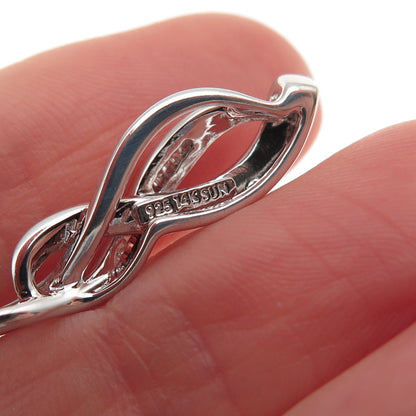 Sun 925 Sterling Silver 14K Gold Real Diamond Infinity Charm Pendant