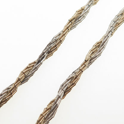 SUNRISE Old Pawn Sterling Silver Gold Filled Vintage Liquid Chain Necklace 28"