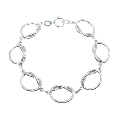 B. A. BALLOU & CO. Sterling Silver Antique Art Deco Love Knot Link Bracelet 6.5"