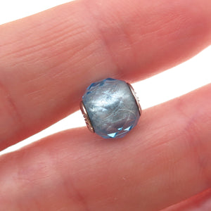 Pandora 925 Sterling Silver Blue Crystal Essence Friendship Slide Bead Charm