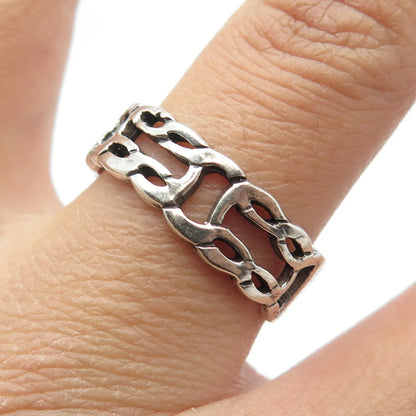 925 Sterling Silver Vintage Knot Band Ring Size 9.75