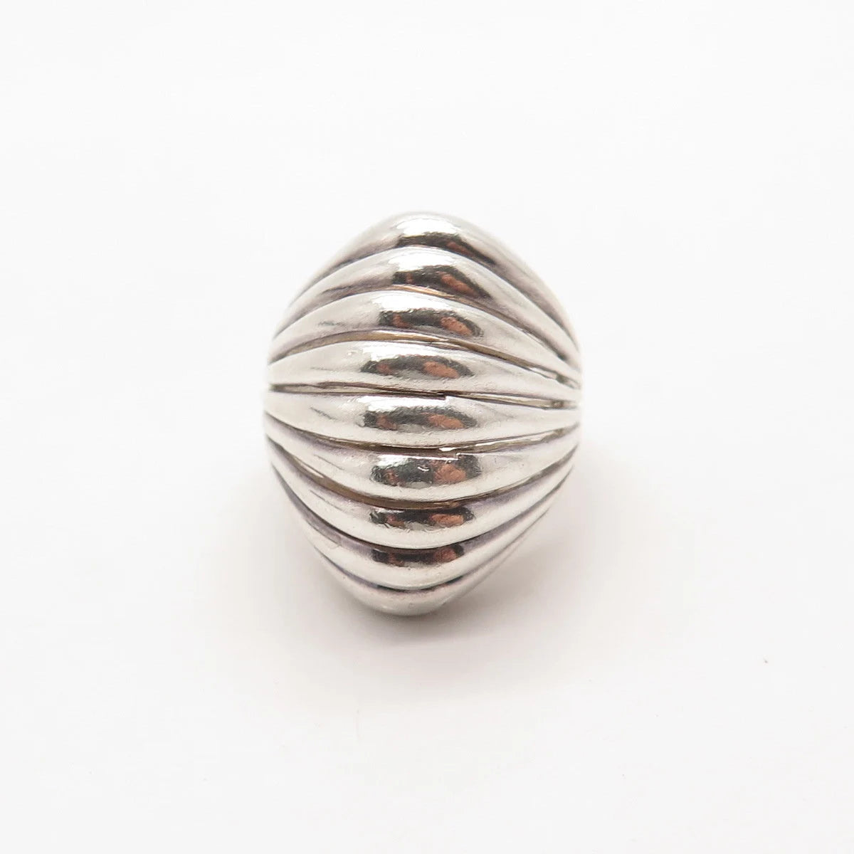 925 Sterling Silver Vintage Multi-Bar Domed Ring Size 5