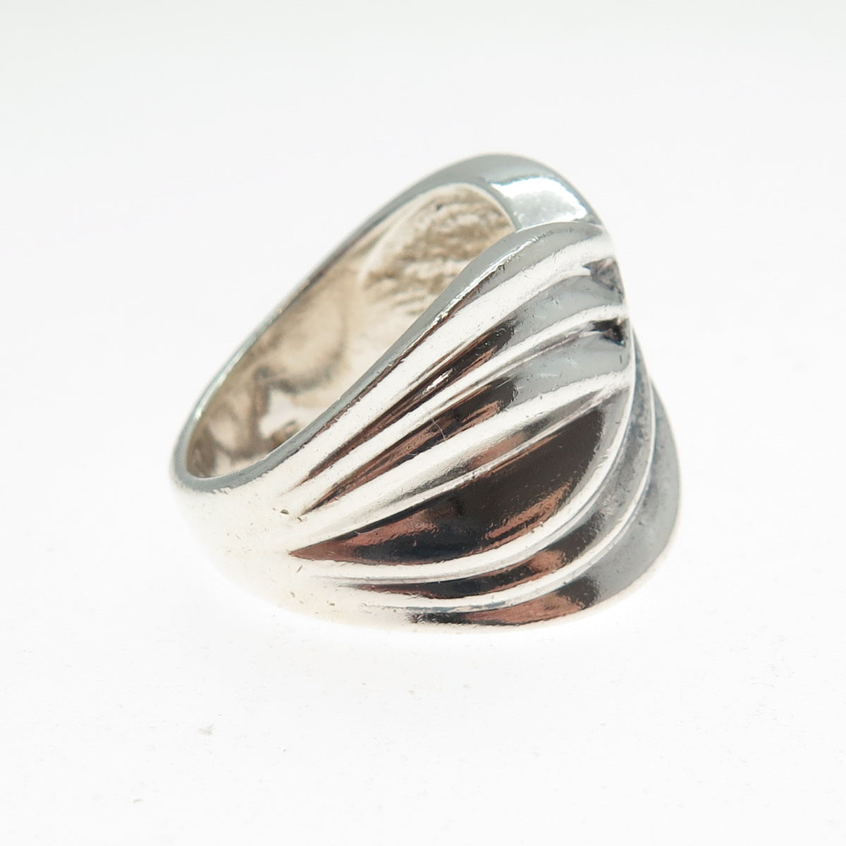 CHAPAL ZENRAY 925 Sterling Silver Vintage Modernist Crisscross Ring Size 7.5