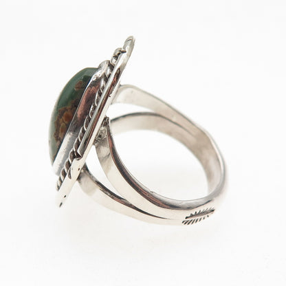 B.J. Guerro Navajo Old Pawn 925 Sterling Silver Vintage Turquoise Ring Size 6.75