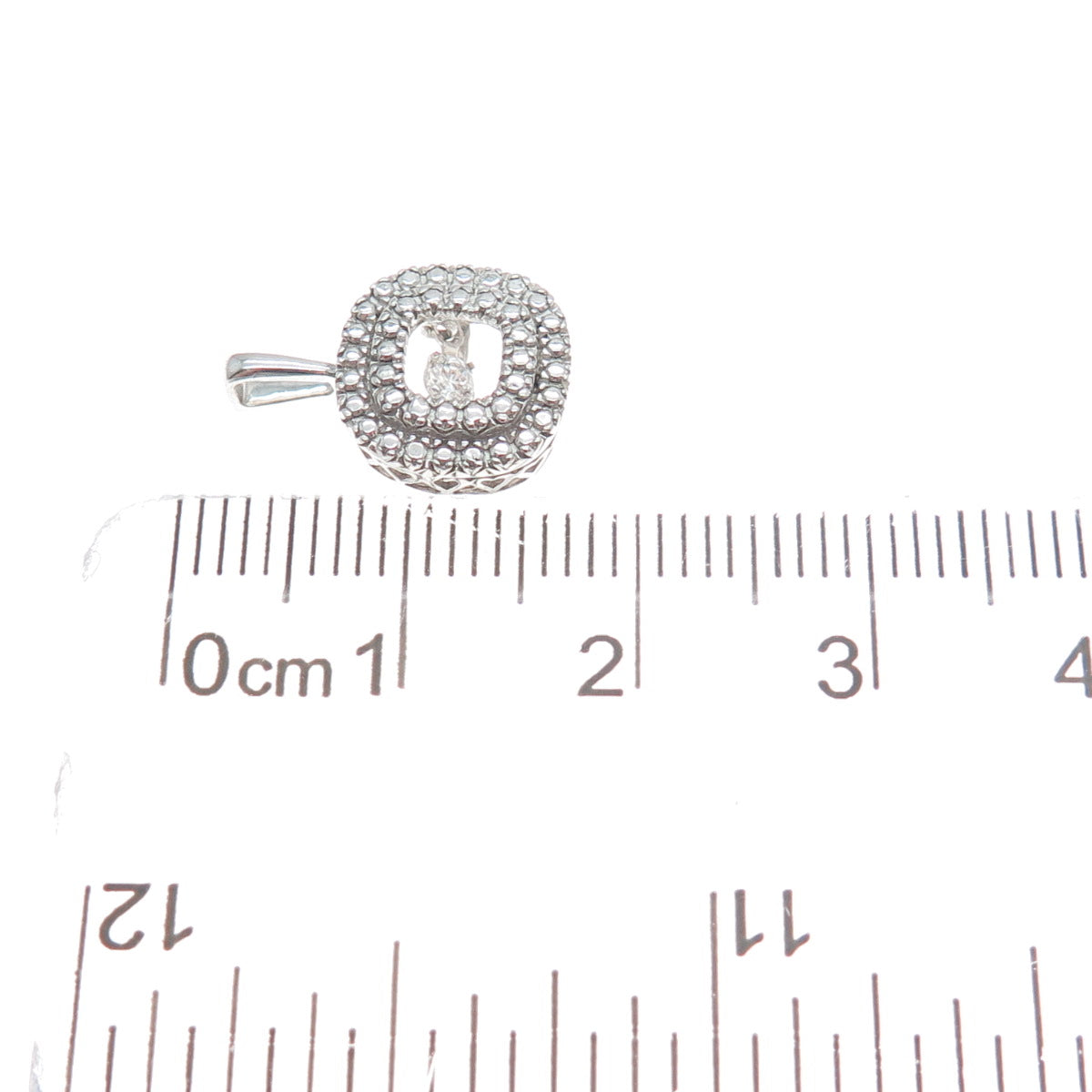 925 Sterling Silver Round-Cut C Z Cushion Minimalist Charm Pendant