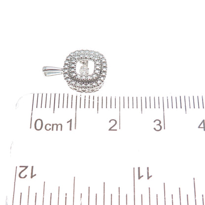 925 Sterling Silver Round-Cut C Z Cushion Minimalist Charm Pendant